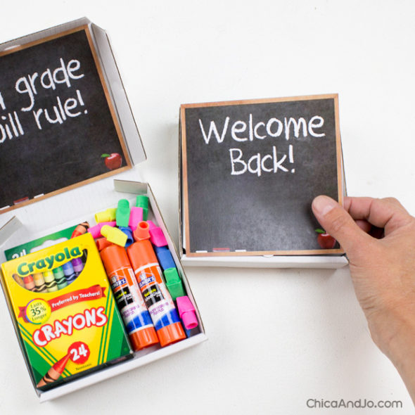 Back to school and teacher appreciation favor box printables