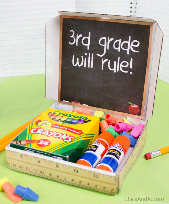 Back to school and teacher appreciation favor box printables