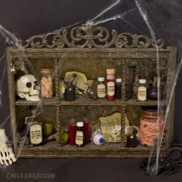 Creepy Curiosities Cabinet For Halloween Chica And Jo