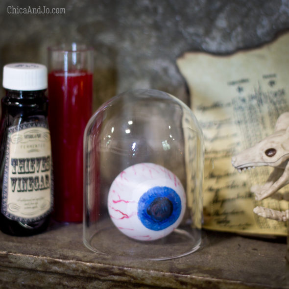 Creepy curiosities cabinet for Halloween