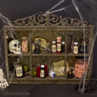 Creepy Curiosities Cabinet for Halloween
