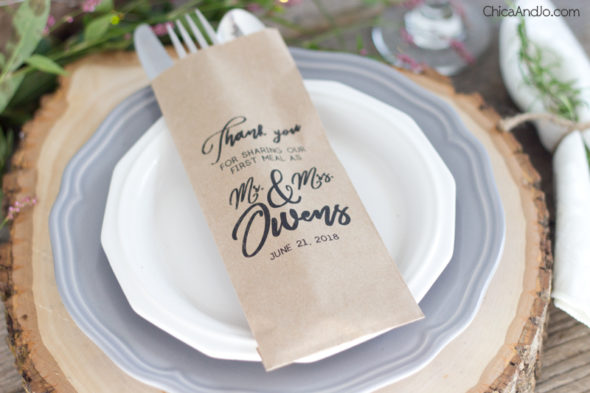 DIY custom printed silverware bags