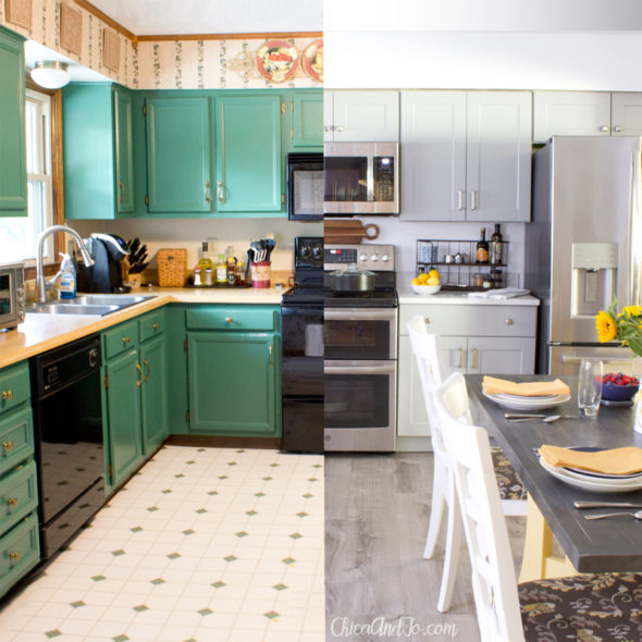 DIY Farmhouse Kitchen Renovation Before and After