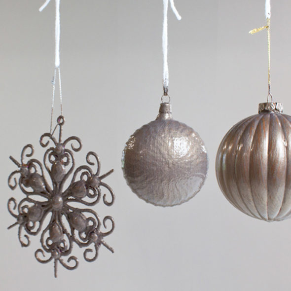 rustic metal patina christmas ornaments