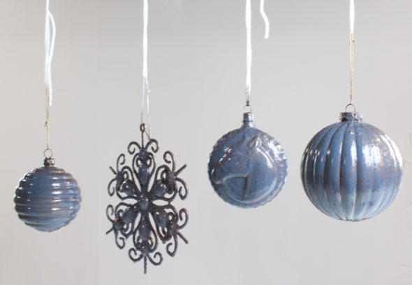 rustic metal patina christmas ornaments