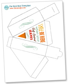 Pie slice box template for Thanksgiving