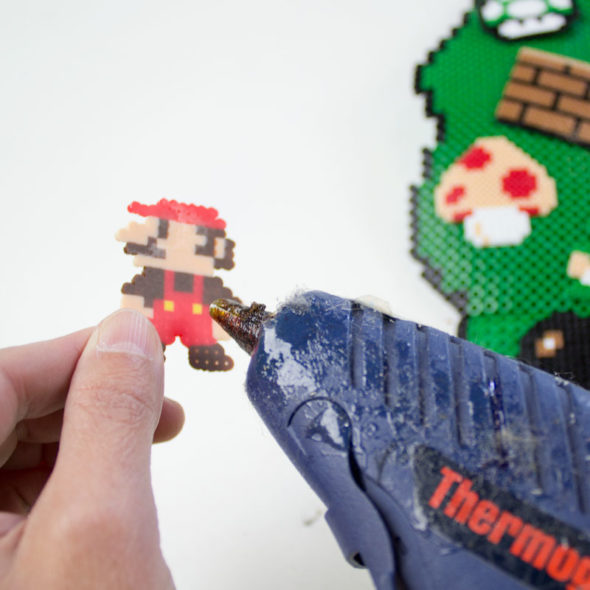 8-Bit Super Mario pixel art Christmas wreath