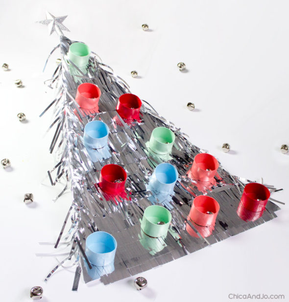 Christmas tree toss party game for kids