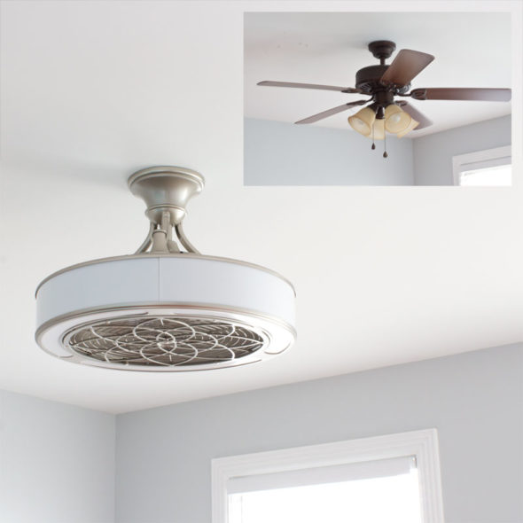 modern ceiling fan with enclosed blades