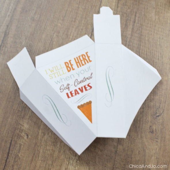 Pie slice box template for Thanksgiving