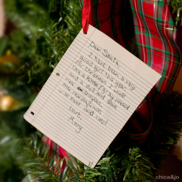 Child's Letter to Santa Ornament from Shrinky Dinks
