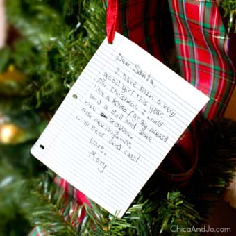 Childs Letter to Santa Ornament from Shrinky Dinks