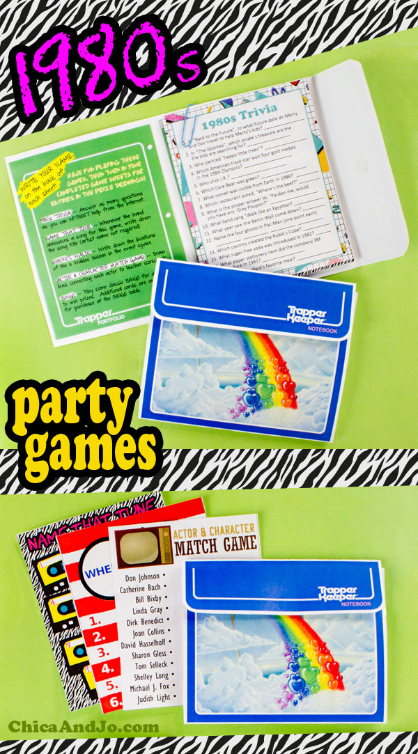 80s Party games with Retro Trapper Keeper Folder | Chica and Jo