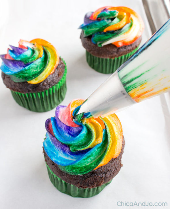 Rainbow Pot Of Gold cupcakes for St. Patrick's Day