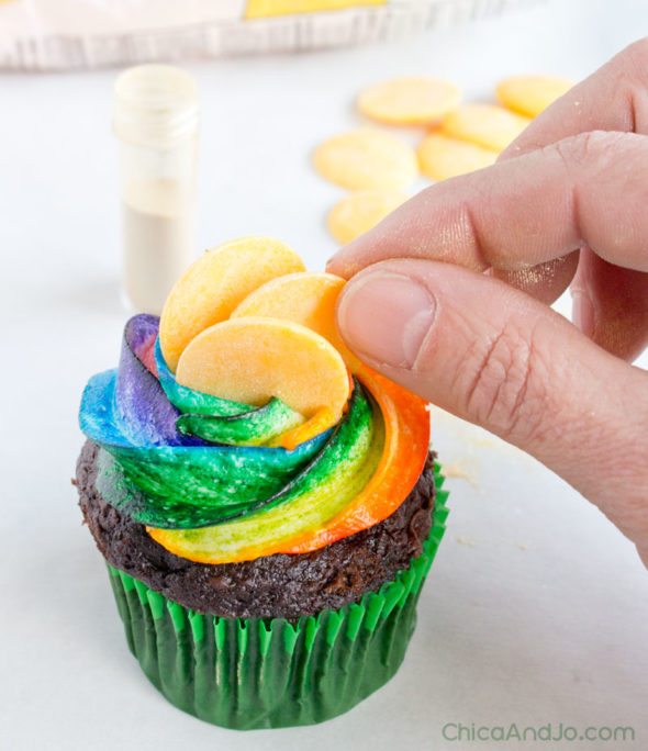 Rainbow Pot Of Gold cupcakes for St. Patrick's Day