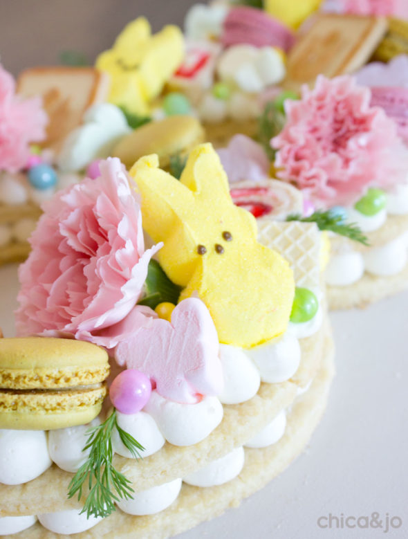 Easter Peep cookie cream tart for Spring