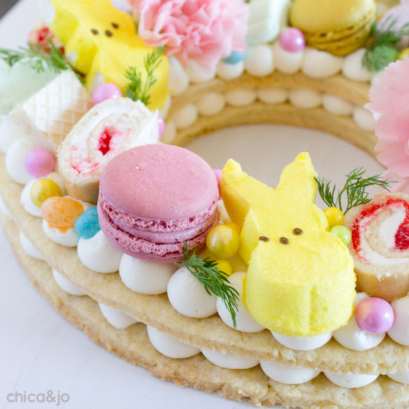 Easter Peep cookie cream tart for Spring