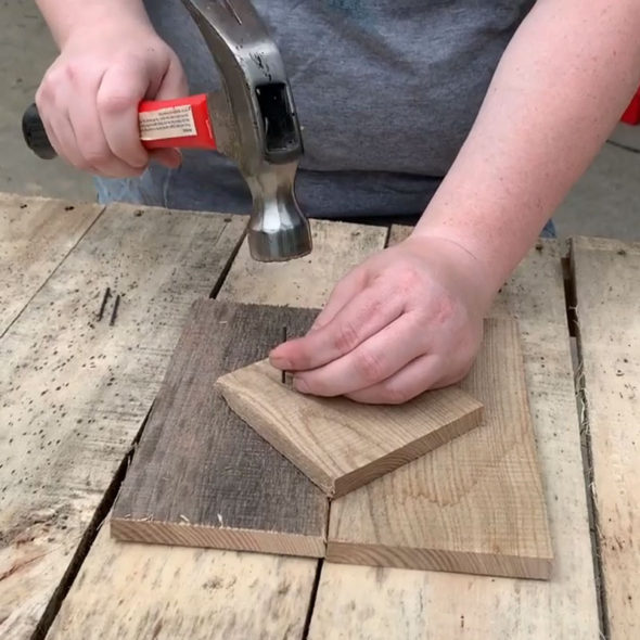 Upcycle pallets into outdoor candle lanterns