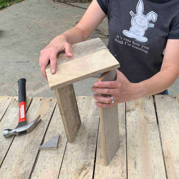 Upcycle pallets into outdoor candle lanterns