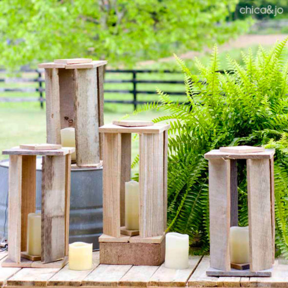 Upcycle pallets into outdoor candle lanterns