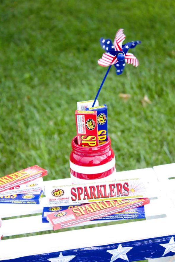 Kid fireworks roadside stand from crates