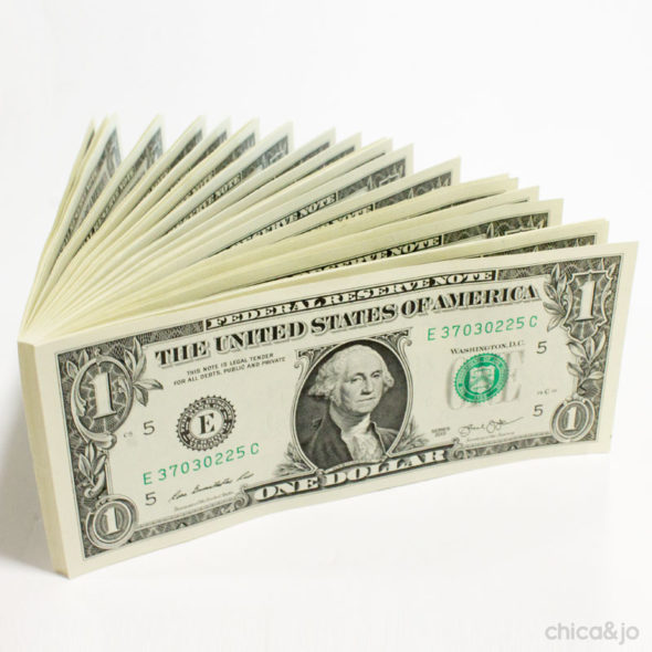 Make a dollar bill money notepad