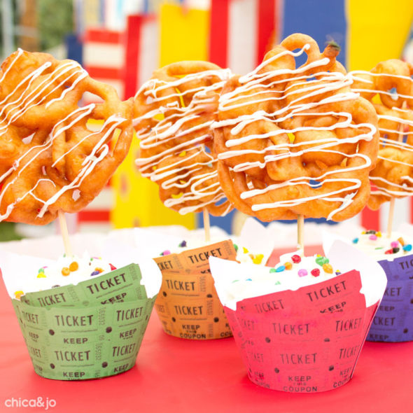 Carnival Cupcakes with Ride Ticket Cupcake Wrappers