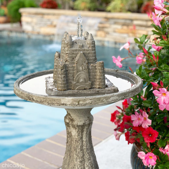 Cast Concrete Sandcastle Fountain Bird Bath