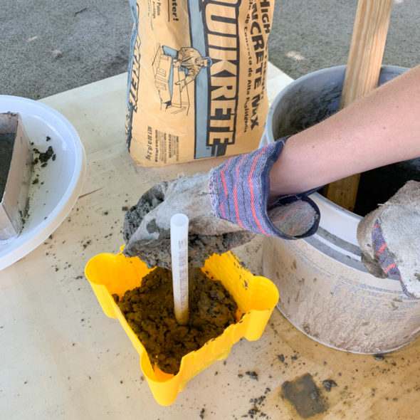 Cast concrete sandcastle fountain bird bath