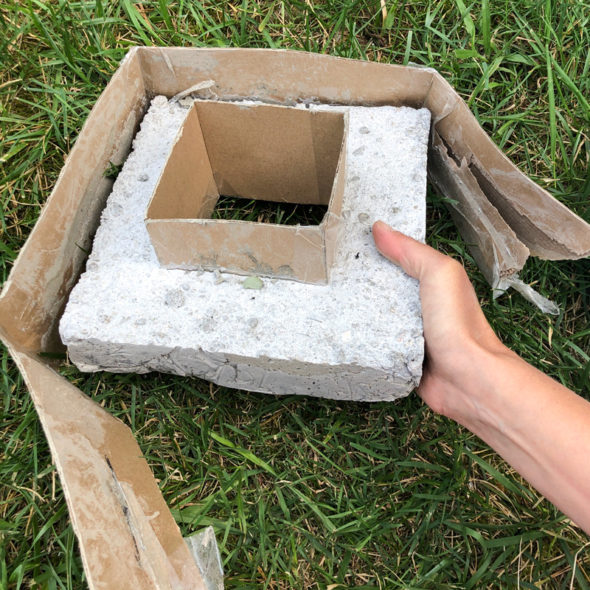 Cast concrete sandcastle fountain bird bath