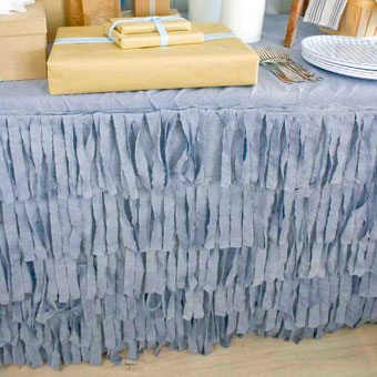 No-sew Rustic Fringed Tablecloth for a Party