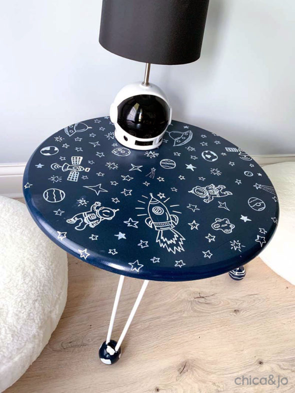 Space themed kid playroom table