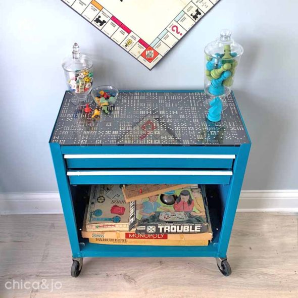 Metal Tool Chest Turned into a Game Cabinet