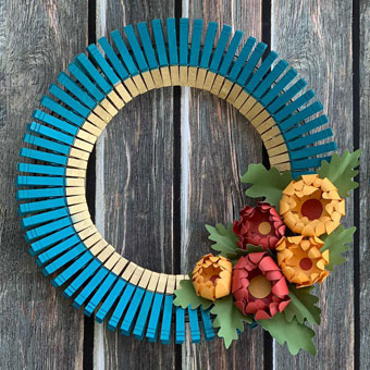 Make a Paper Flower and Clothespin Wreath