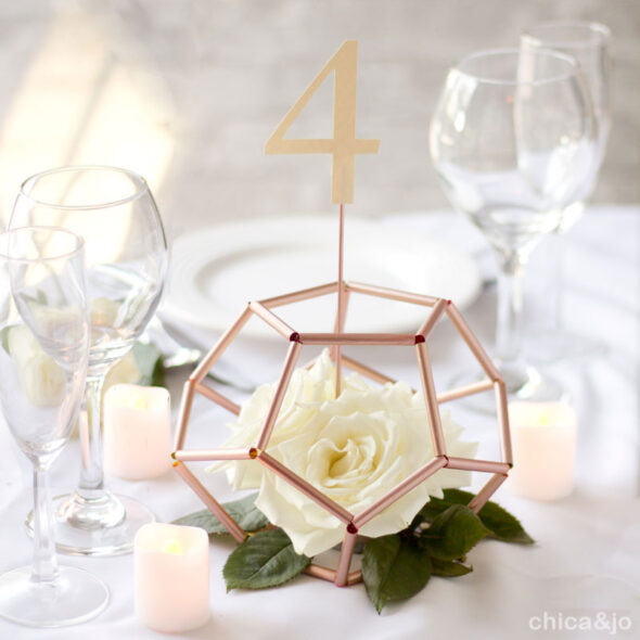 DIY Modern Geometric Wedding Table Numbers