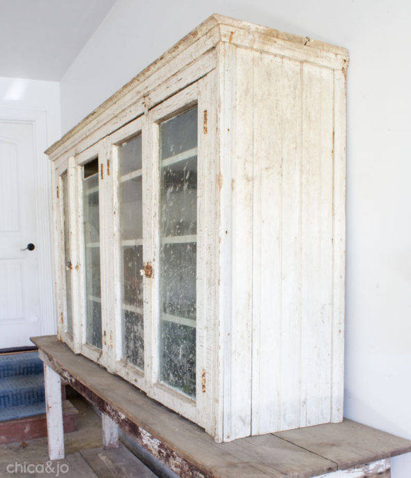 Restoring an antique hutch cabinet