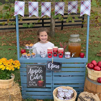 Kids Apple Cider Roadside Stand