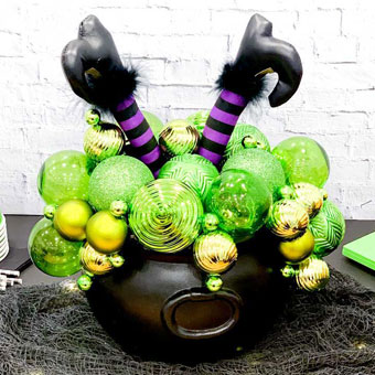 Witch Cauldron Centerpiece for a Halloween Party