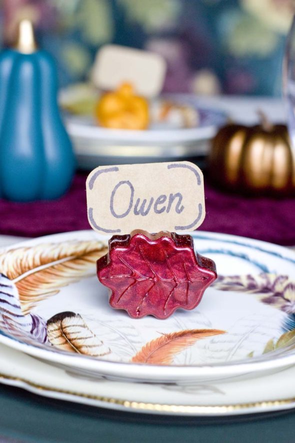 Thanksgiving place card holders from resin