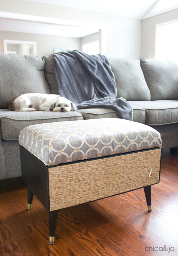 Make an ottoman from a vintage speaker cabinet