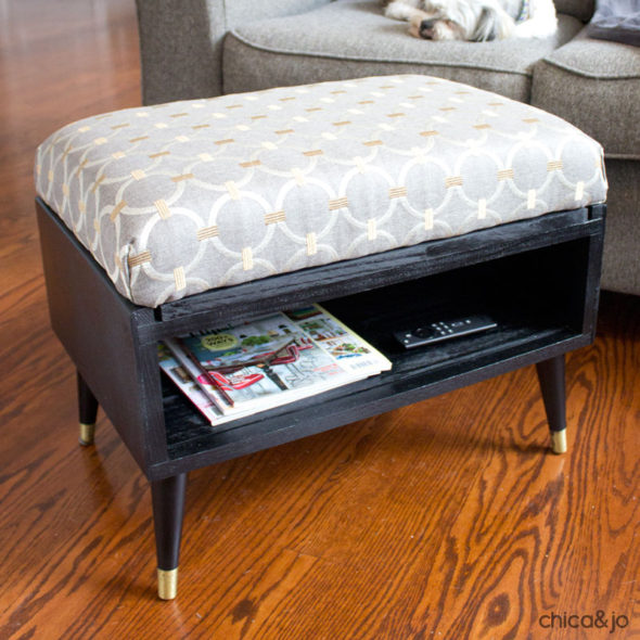 Make an ottoman from a vintage speaker cabinet