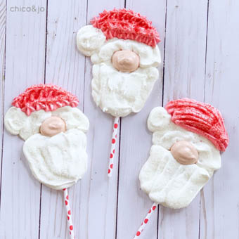 Santa Claus Meringue Pop Treats for Kids Christmas Party