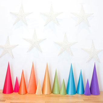 Modern DIY Rainbow Christmas Trees