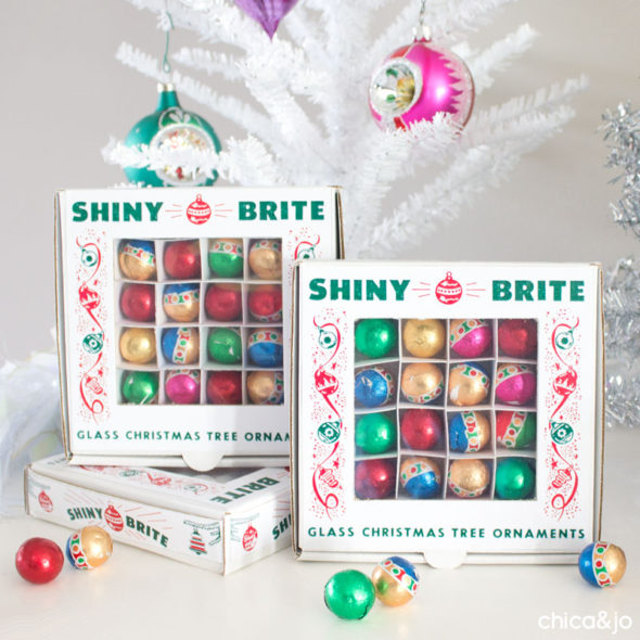 Shiny Brite Vintage Ornament Party Favor Boxes