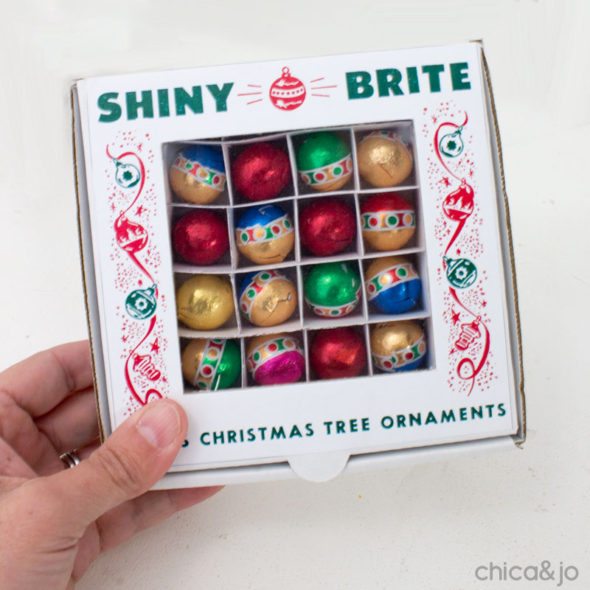 Shiny Brite vintage ornament favor boxes