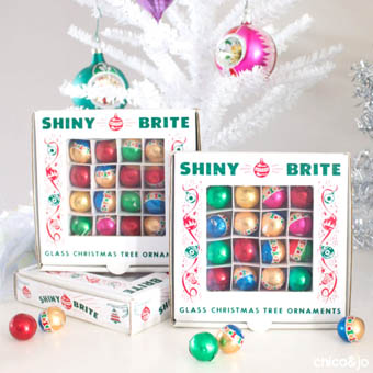 Shiny Brite Vintage Ornament Party Favor Boxes