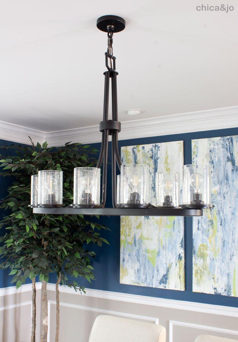 Transitional Dining Room Makeover, Transitional Dining Room Lighting Fixtures