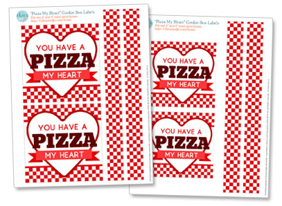 Pizza Valentine's Day cookie boxes