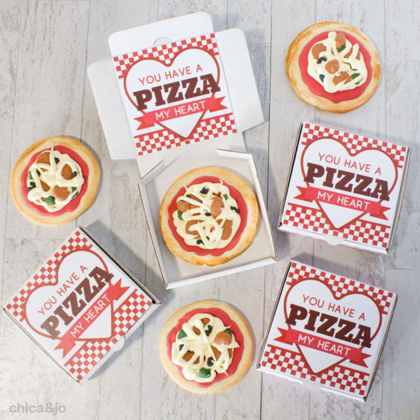 Pizza Valentine's Day Cookie Boxes