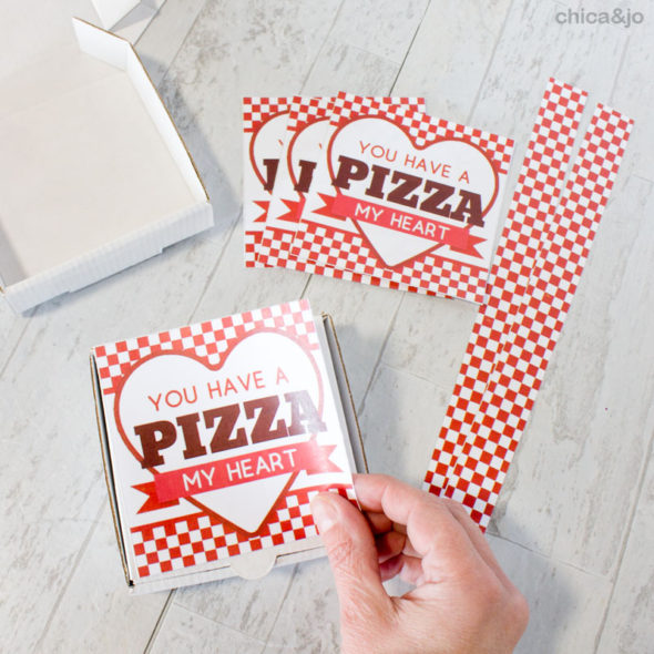 Pizza Valentine's Day cookie boxes